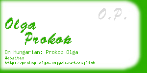 olga prokop business card